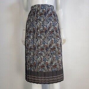 Vintage 80's Andrea Gayle Paisley Pleated Midi Skirt